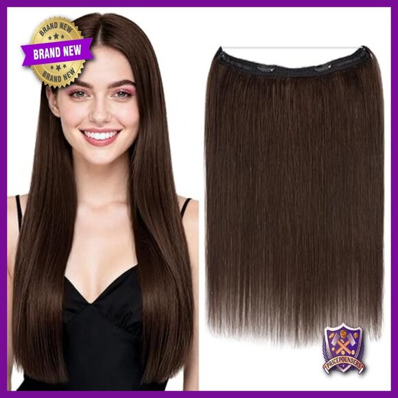Accessories - 16 Inch Real Human Hair Halo Extensions with Adjustable Invisible Wire